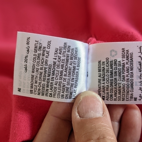 ALFANI Pink Scoop Neck Shark bite hem Ribbed Top S - Picture 4 of 13